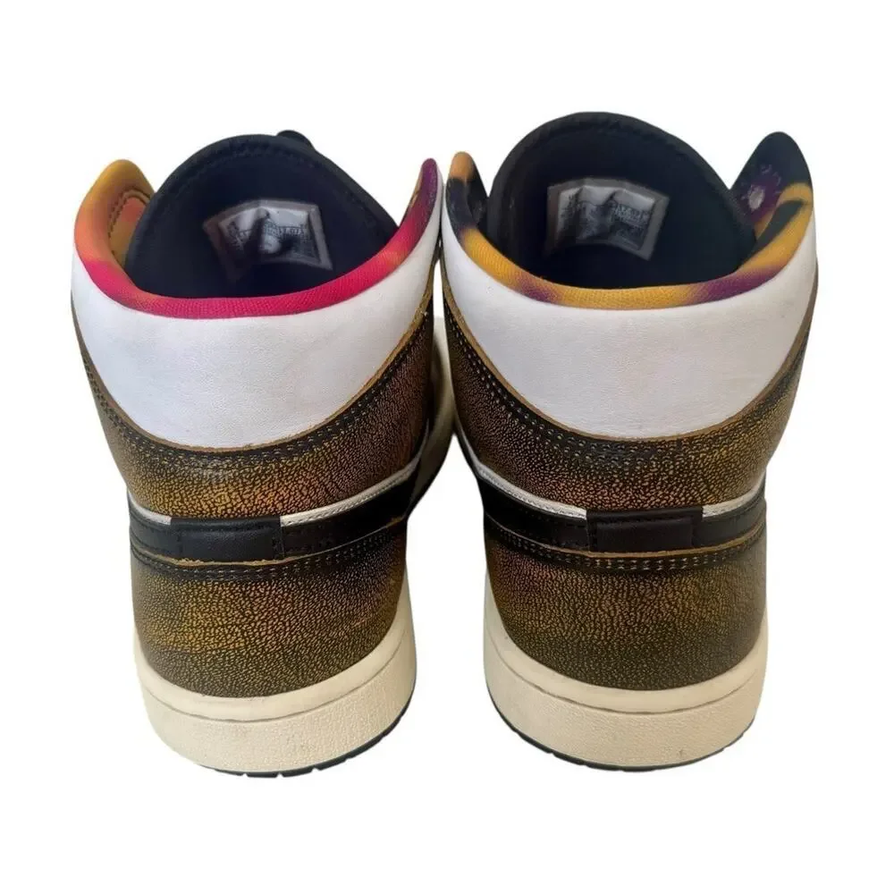 NIKE AIR JORDAN 1 Mid SE Retro Wear Away Taxi Shoes Black/White/Sail Men’s 7.5